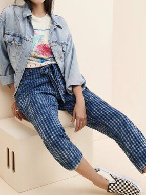 Maeve Anthropologie Avryl Bleached Wash Pant Plus Size 22W